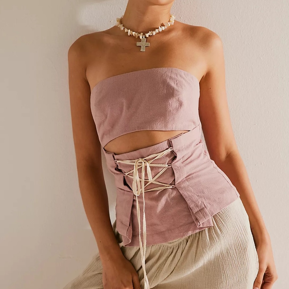 Free people cross cross corset top NWT